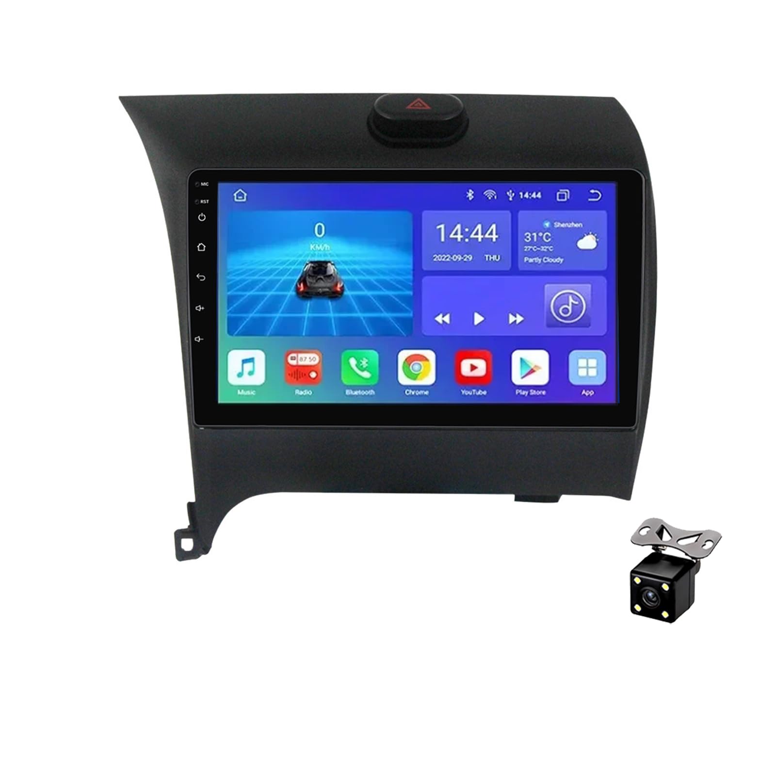 Autoradio Android 14 per KIA Cerato 2013-2017 Navigazione GPS e Bluetooth Touchscreen da 10 Pollici con WiFi FM/RDS Radio AUX-in+Telecamera per Retromarcia