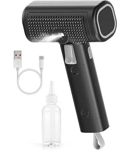 Miniatura 13 de Cepillo para pelo de gato 5 en 1 y rastrillos de acicalamiento, peine de vapor para gatos de interior de pelo largo o corto, peine rociador para