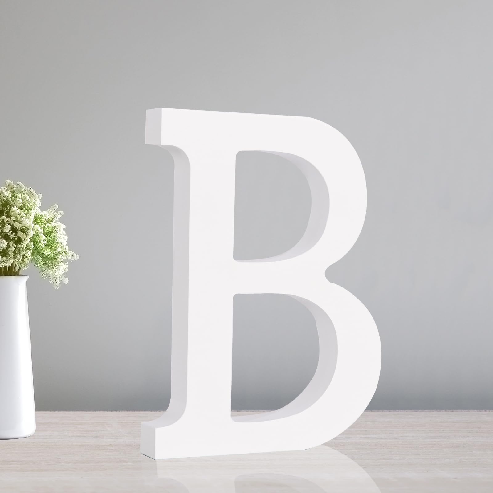 TONIFUL 7.8 Inch White Letter B Table Centerpiece A-Z DIY Birthday Party Decorations,White Alphabet B for Birthday,Chrismas,Graduation,Bridal Shower,