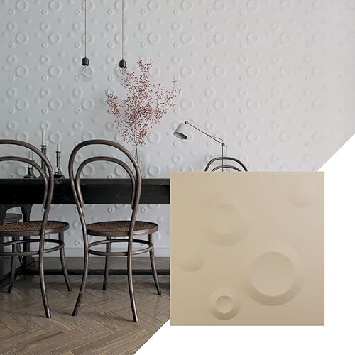 Ekena Millwork 11 78 pulgadas de ancho x 11 78 pulgadas de alto, Cole EnduraWall decorativo 3D, beige ahumado (cubre 0.98 pies cuadrados