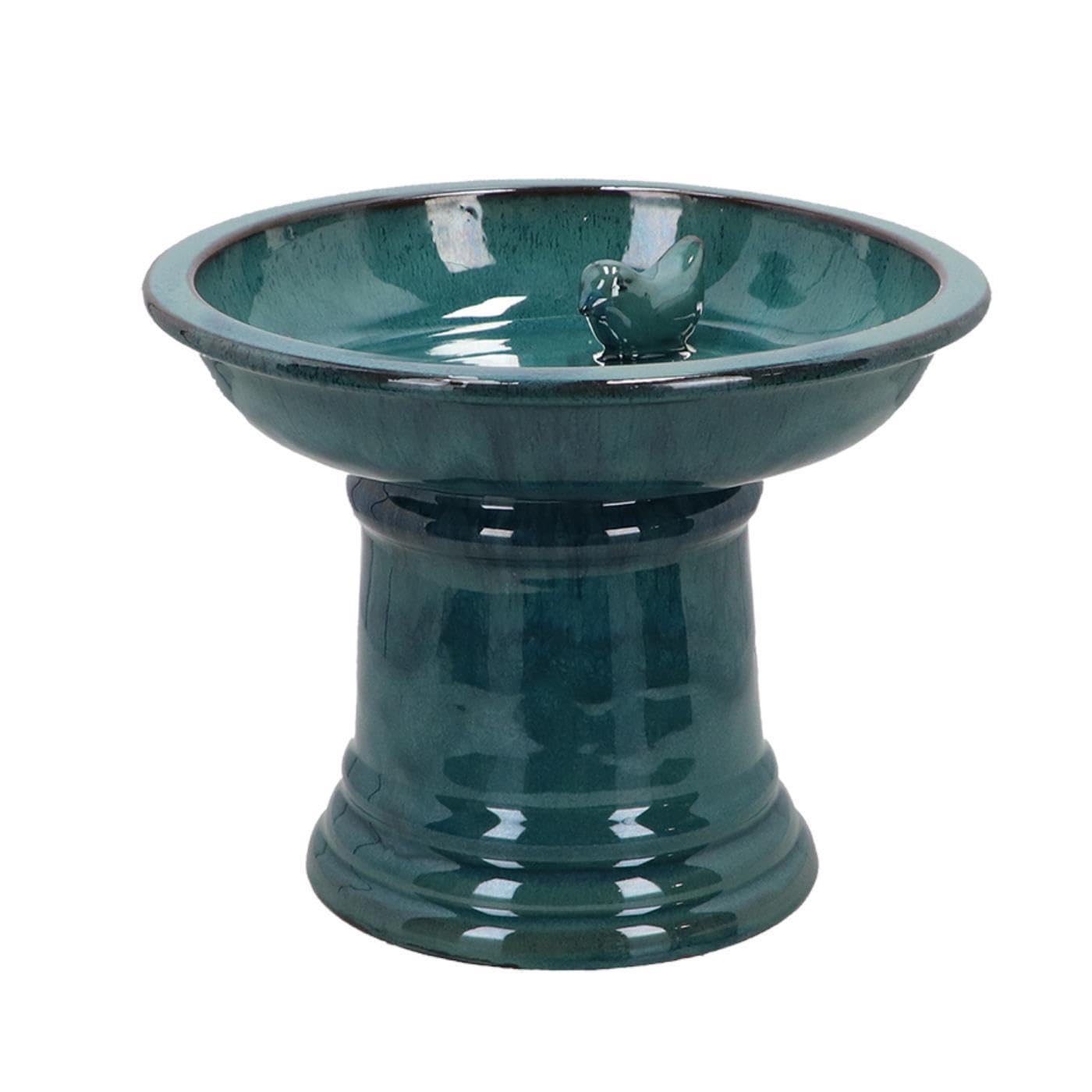 Bain d'oiseau en céramique à essence sur pied pour décoration de jardin