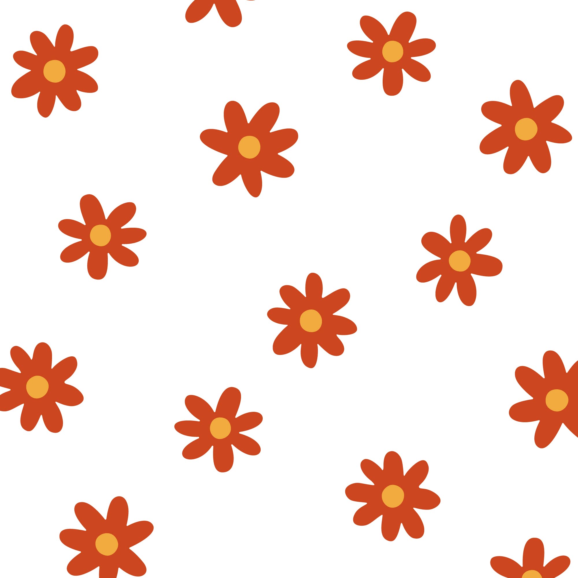GULIGULIPeel and Stick Flower Floral Vinyl Wall Stickers, Burnt Orange Daisy Wall Decals for Kids Room, Nursery, Bedroom, Living Room, Home Wall Art Décor