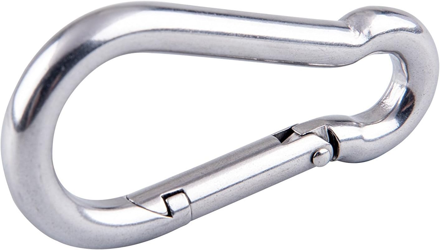 (Pack of 4) 3/8" / 10 mm Steel Snap Eye Link Spring Hooks - 4 x 2" - Load Rating 385 Lbs - Heavy Duty Multipurpose Carabiners - NEW - by SBD Ltd.