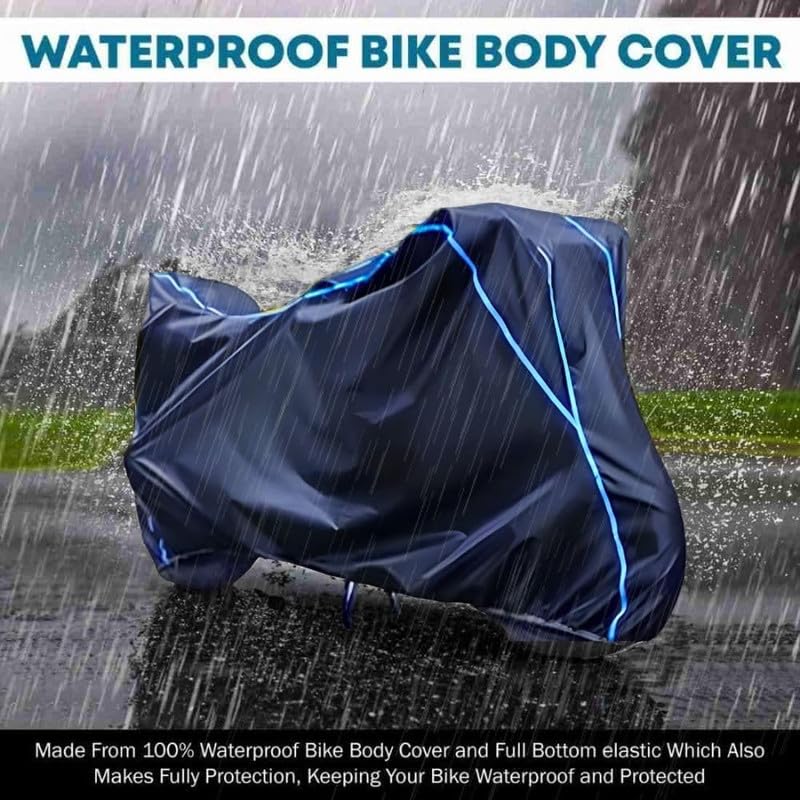 SW® Trend Water and Heat Resistant Bike Cover (Solid Blue) with Side Mirror Pocket, Accurate Fitting Compatible with Multistrada 4