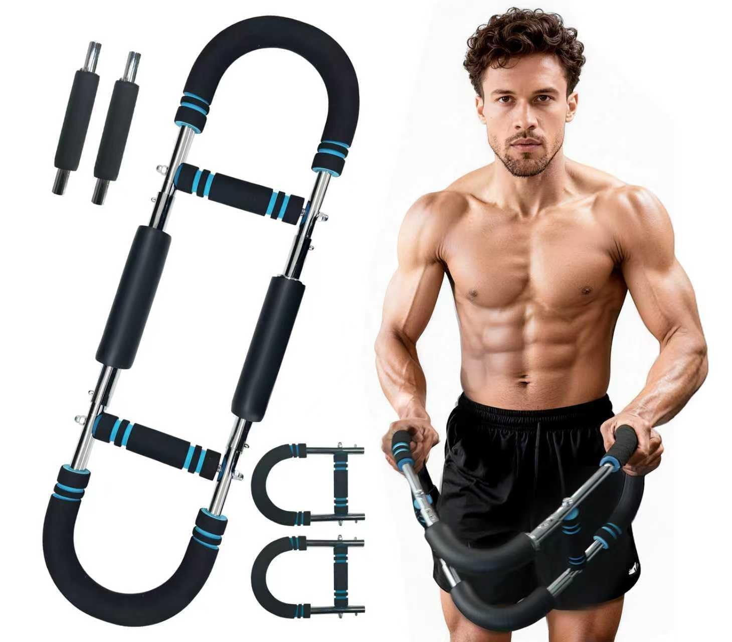 Power Twister Arm Strength Trainer for Men & Women, Adjustable 66-88-110 lb Resistance Spring Bar with Foam Grip, Chest Expander for Biceps, Forearm, Wrist, Shoulder & Upper Body Workout at Home Gym-image-47