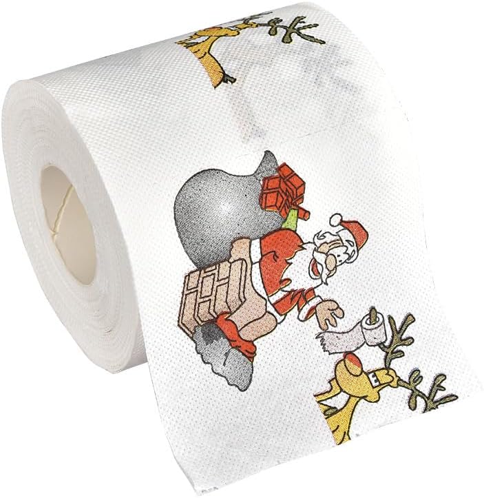 Papel higiénico de Navidad, papel higiénico altamente coleccionable, divertido regalo de broma para rellenos de calcetines de Navidad, recuerdos de