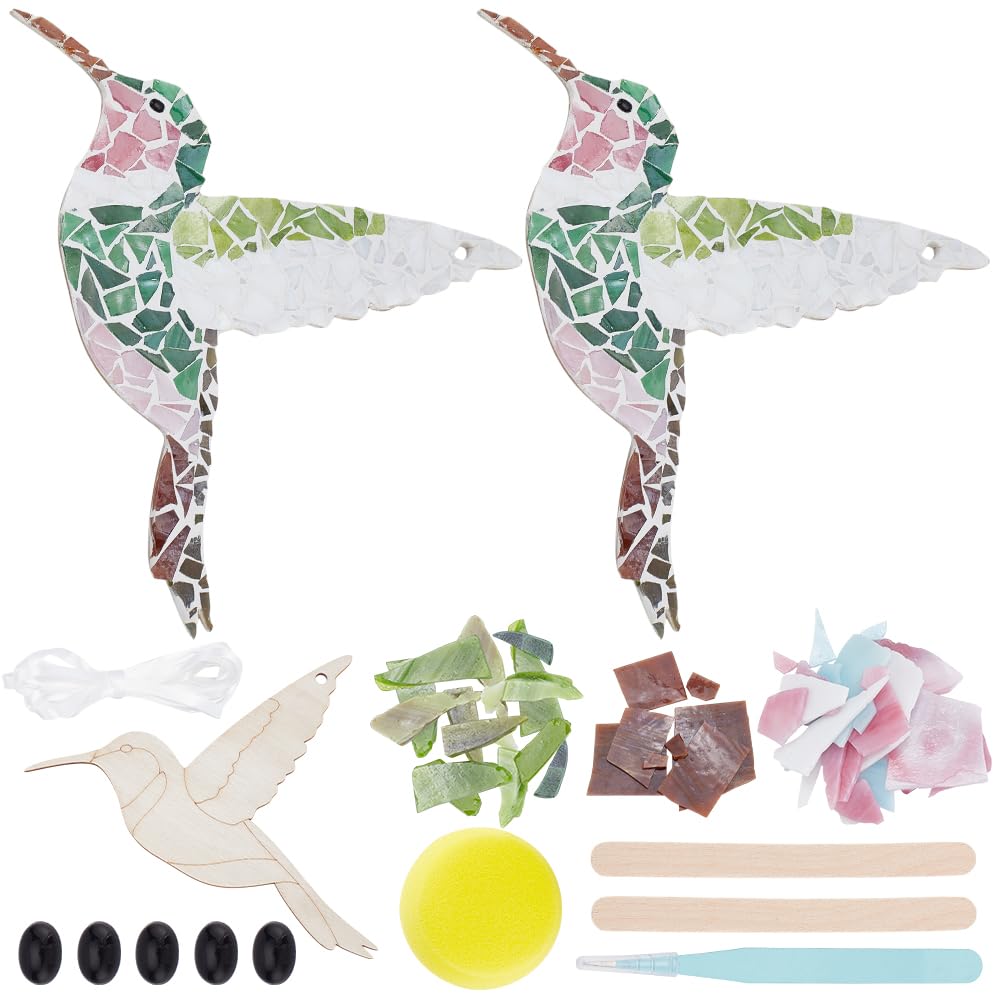 Kit de posavasos de mosaico de colibrí, set de manualidades de calidad premium para adultos