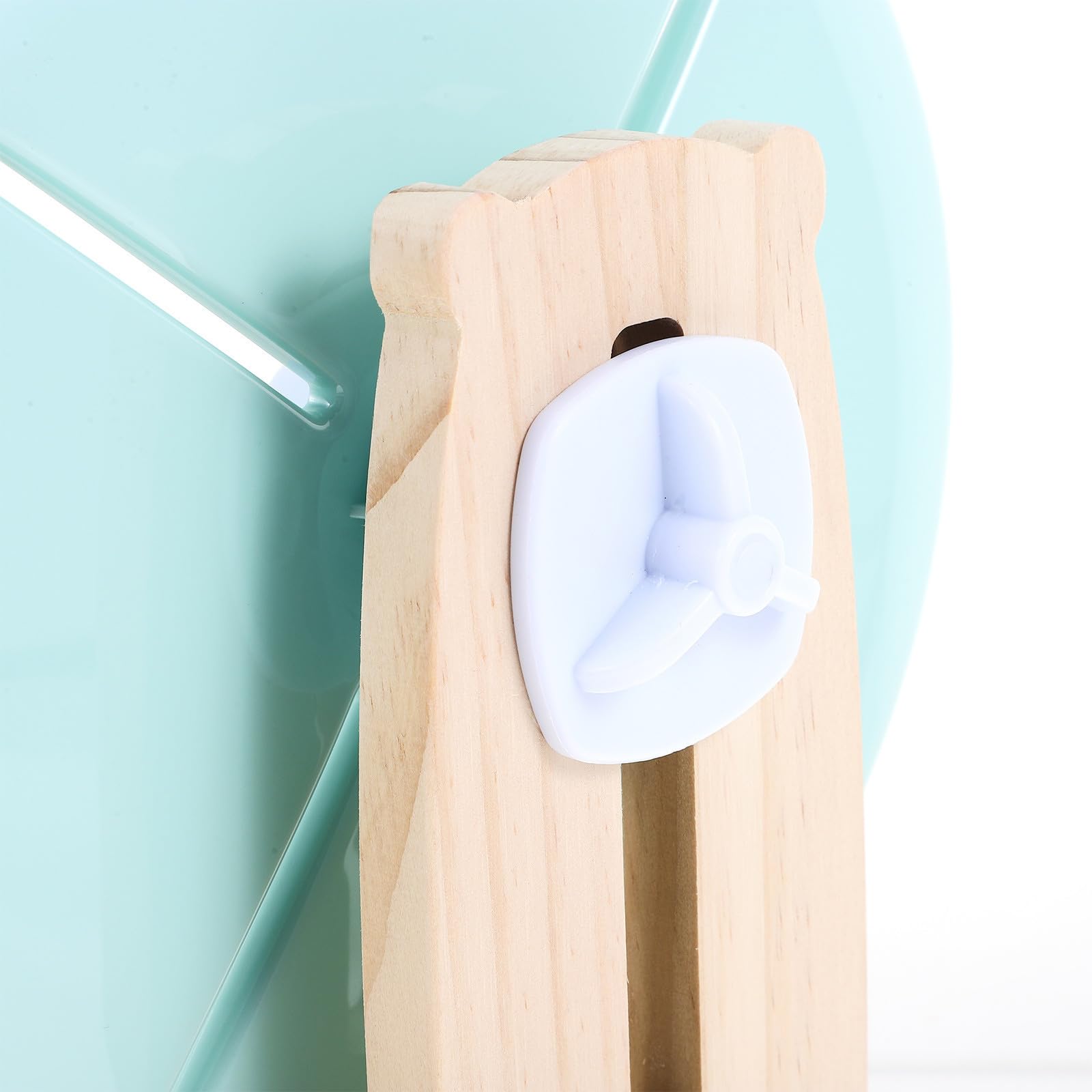 Rueda Silenciosa Diseño Adorable Material Abs y Madera Base Estable Aumenta el Nivel de Actividad para Hámster y Erizo para Jaulas de Mascotas