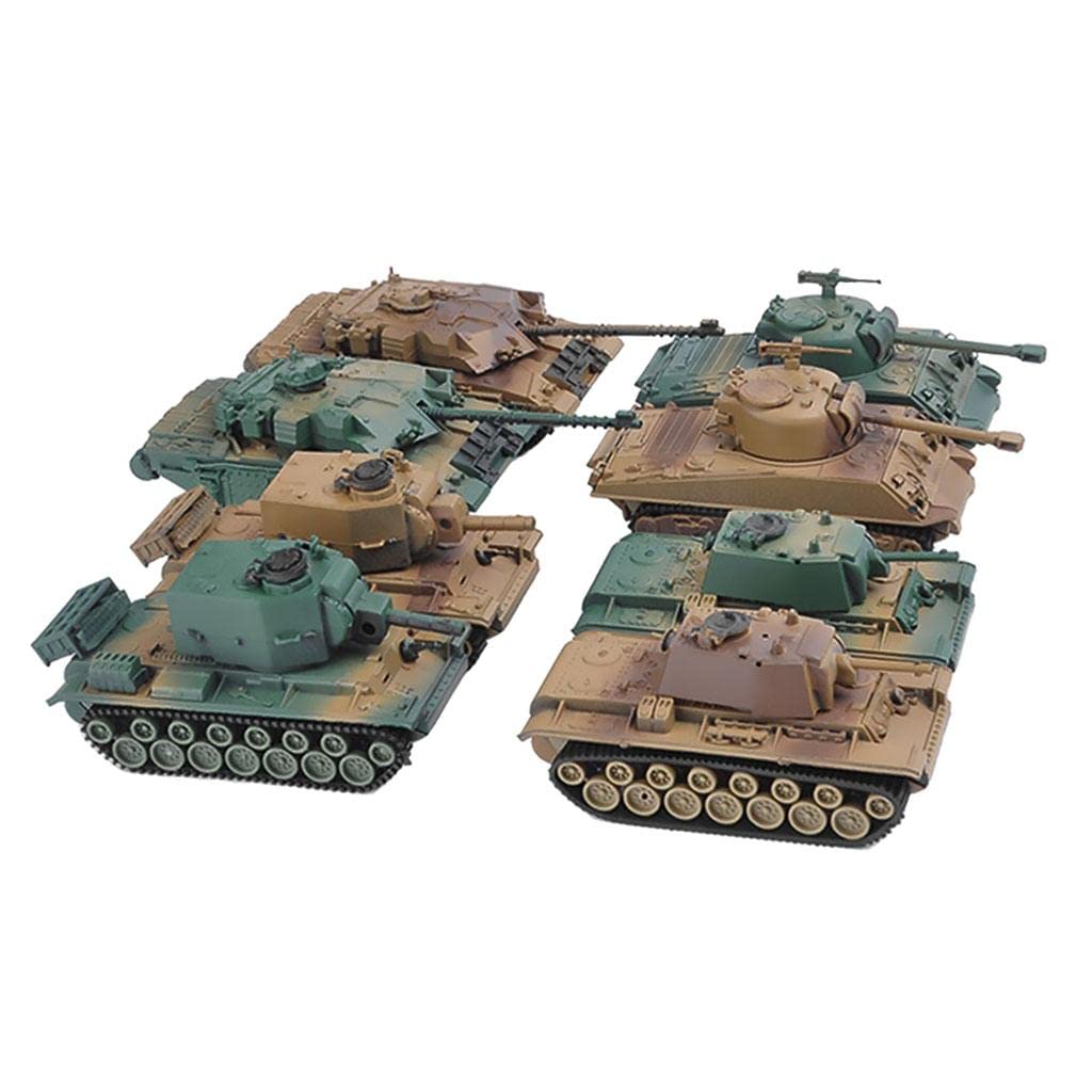 yotijay Set di 8 Kit di Carri Armati in plastica 1:72 da assemblare Collezioni di Puzzle Set da Gioco Modello Fai-da-Te Ornamenti per Carri Armati