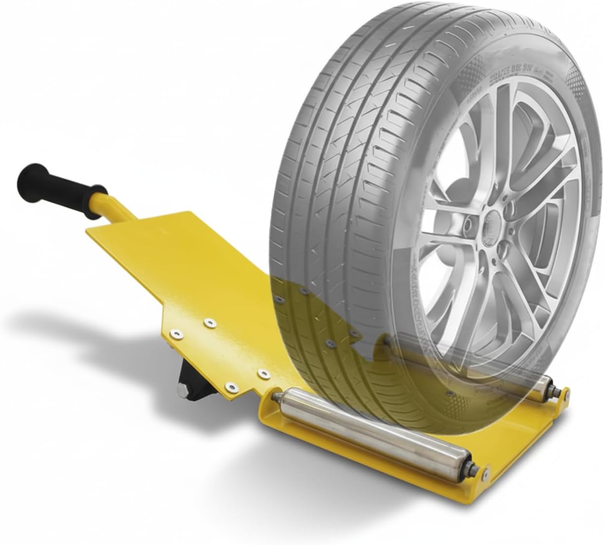 WHLZYEVA Portable Tire Jack with Retractable Handle & Rollers - Lifts 120 lbs Wheels Effortlessly for Cars, Trucks, SUVs