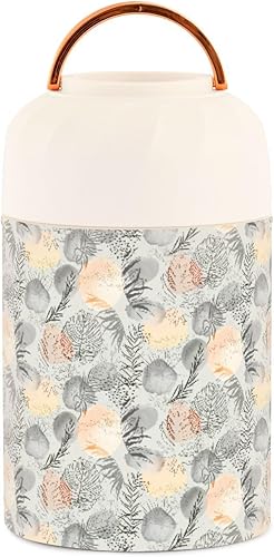 Miniatura 2 de MCHIVER Floral Palm Tropical Leaves Food Jar with Spoon Stainless Steel Vacuum Insulated Food Container 17 oz Soup Thermos for Lunch