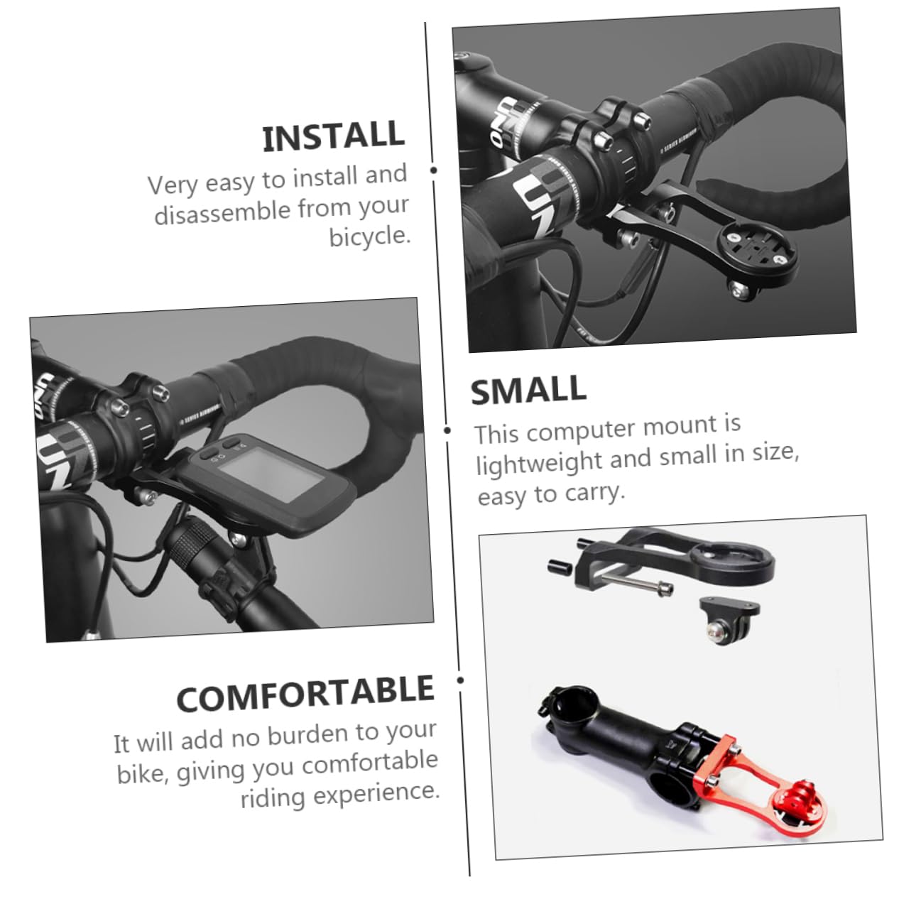 HONMEET Bike Computer Holder Aluminum Alloy Stem Extension Mount Easy Install Durable