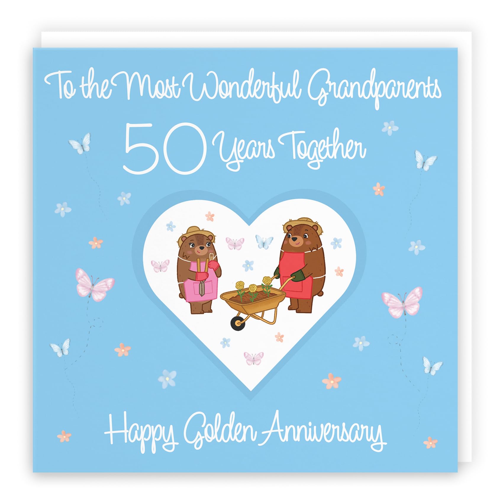 Hunts England, Grandparents 50th Anniversary Card, 50 Years, Golden Anniversary, Romantic Meadows, Fun Card