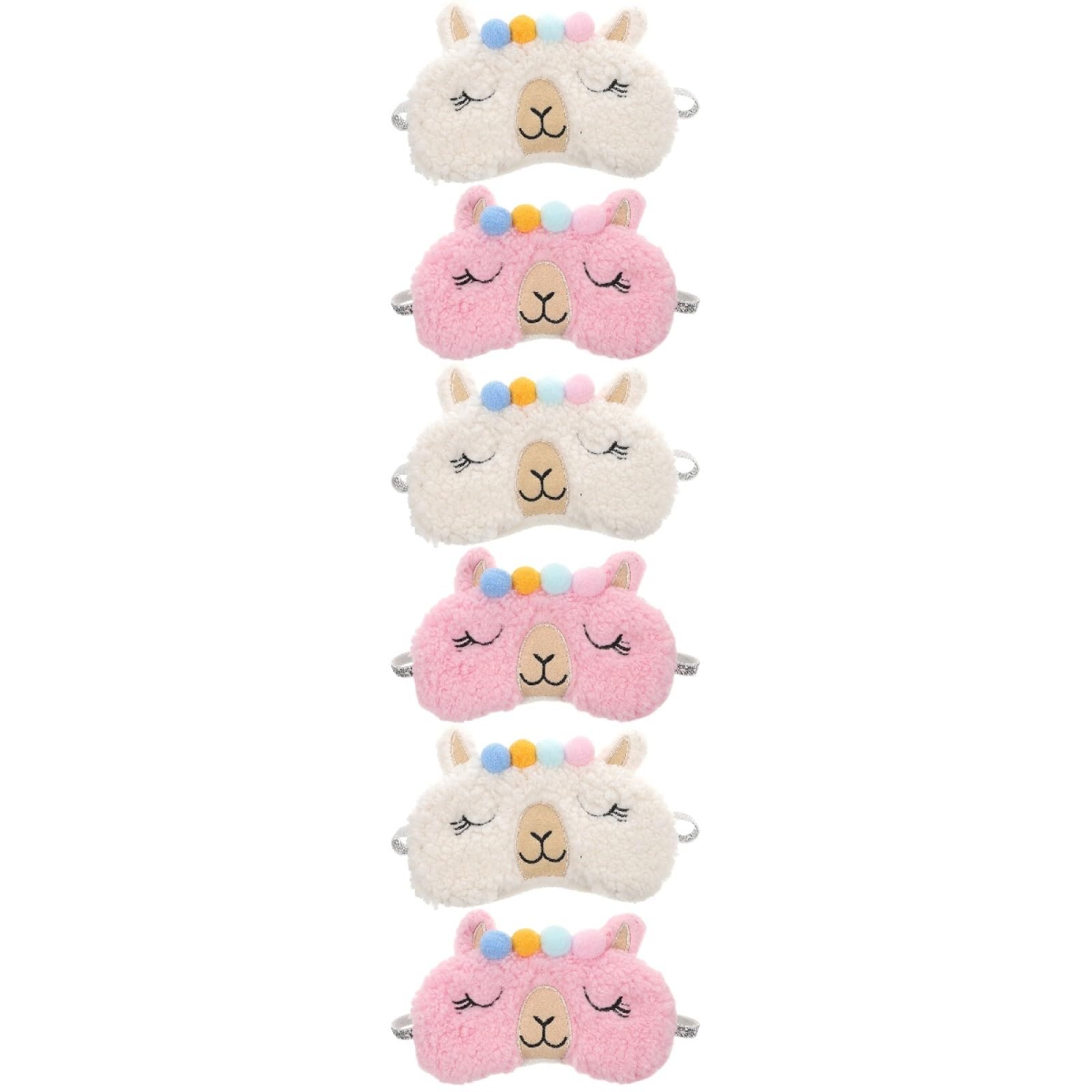 GLEAVI 3er-set Schlafmaske Im Alpaka-design Satin-augenmasken-set Bequeme Schlafmasken Für Unterwegs Lichtdichte Alpaka-form Block-out-augenmaske Zum Schlafen 2 Stück * 3