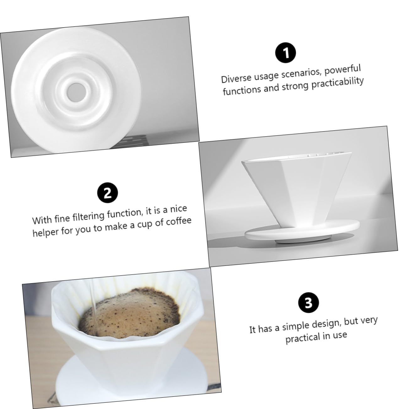 NUOBESTY 2 Stck. Kaffeefilterbecher Mit Filterkaffee Wenn Manueller Kaffeefilter Zubehör Für Die Kaffeezubereitung Kaffeetrichter Für Zu Hause Kaffeekanne Filtertasse Weiß Keramik