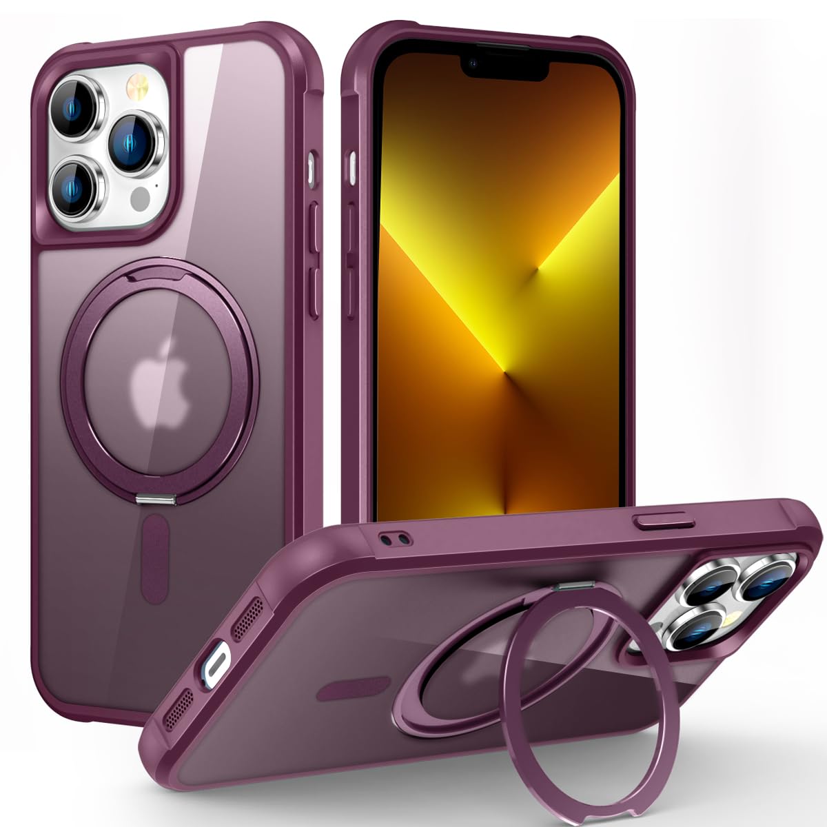 Amazon.co.jp: 360°回転スタンド付き iPhone 13 Pro ケース