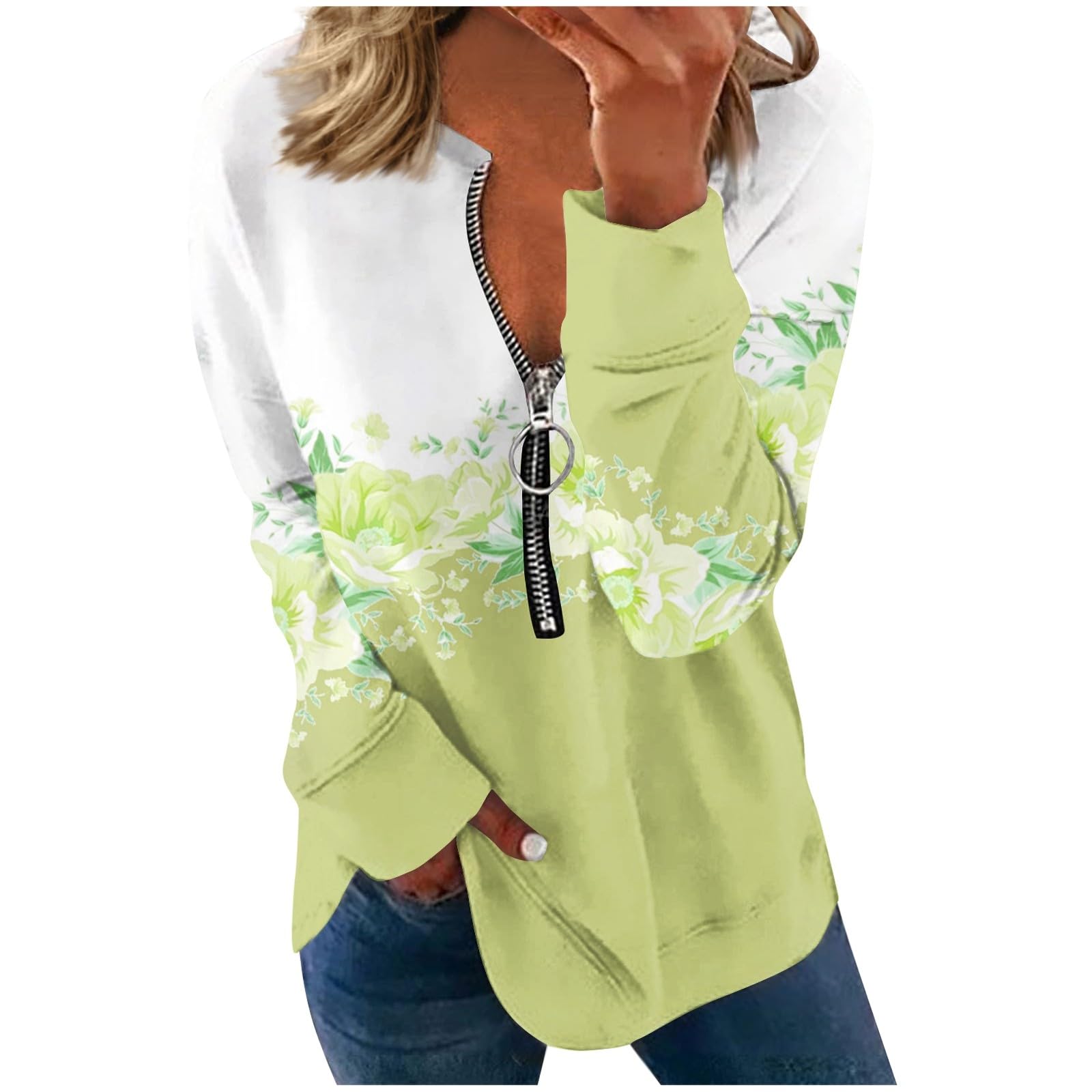 Womens Half Zip Pullover Plus Size Tunic Sweatshirts 2023 Trendy Loose Fit Hoodies Pullover Athletic Workout Tops