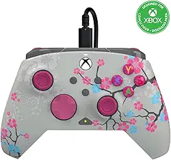PDP REMATCH GLOW Advanced Wired Controller For Xbox Series X|S, Xbox One, & Windows 10/11 PC: Pink Cherry Blossom (Glow in the Dark)