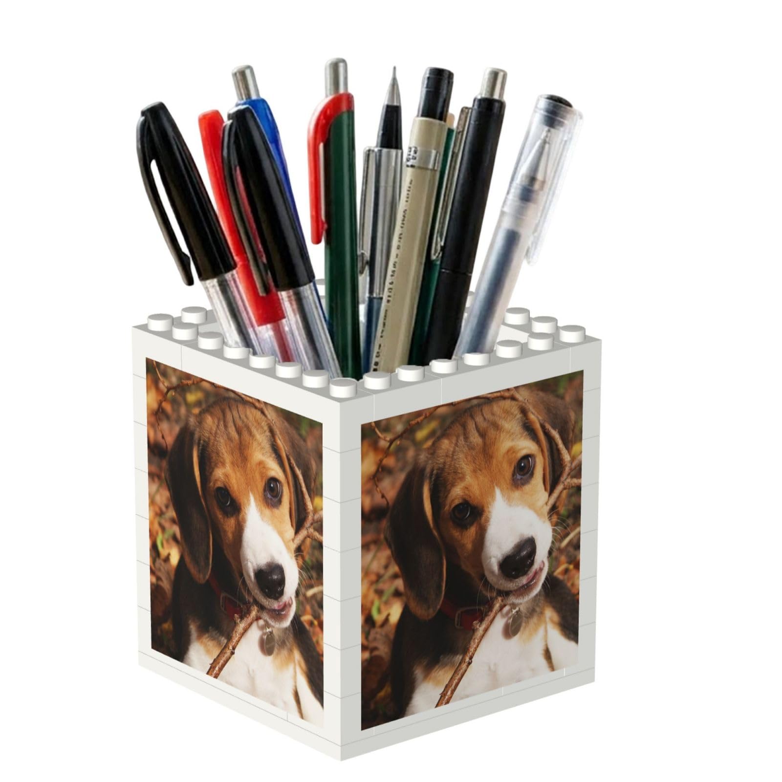 Poadnly Cute Beagle, Pen Pot Pencil Holder for Office Home School, Compact Desk Organiser for Office Stationery