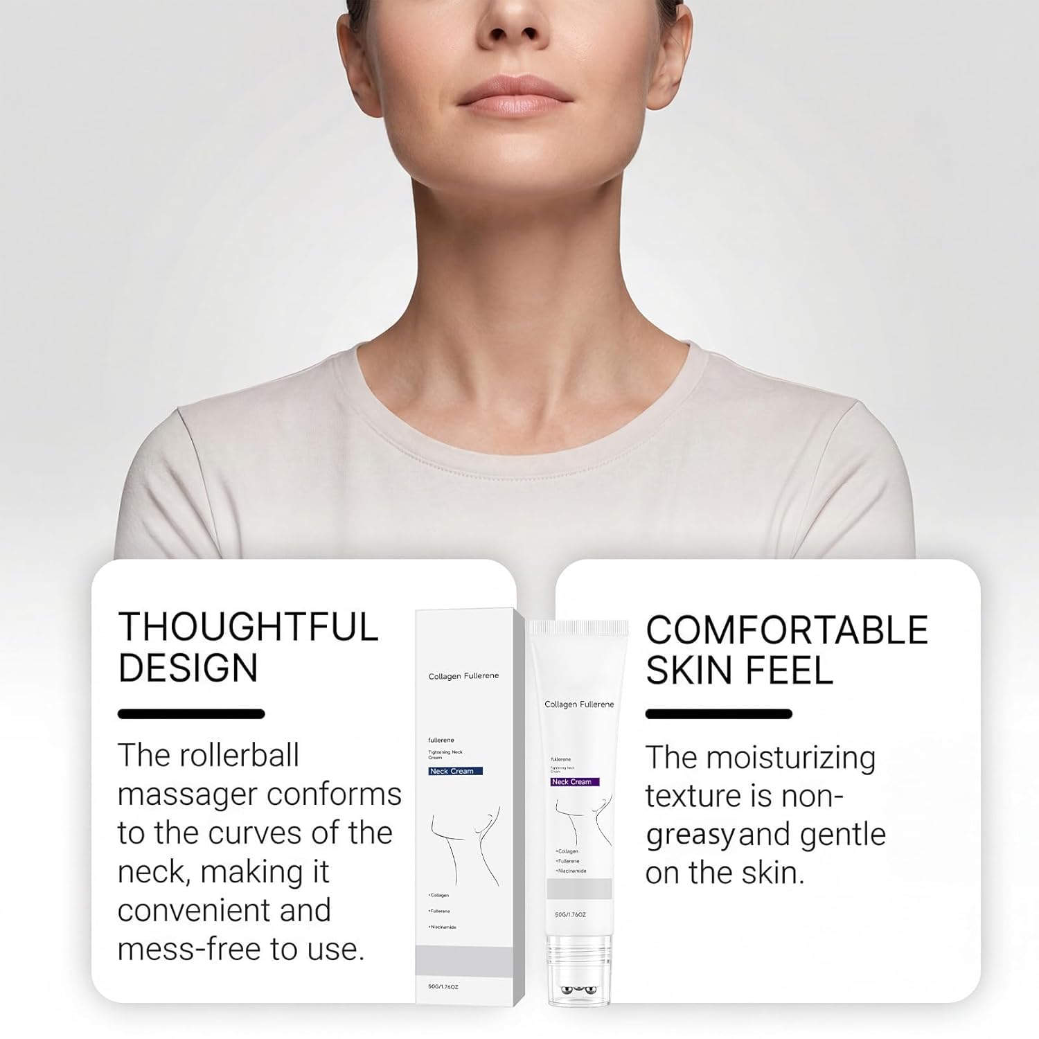 Crema de colágeno para el cuello, crema reafirmante con efecto tensor y lifting para piel flácida, para todo el contorno, suavizante, hidratante y humectante,1pc