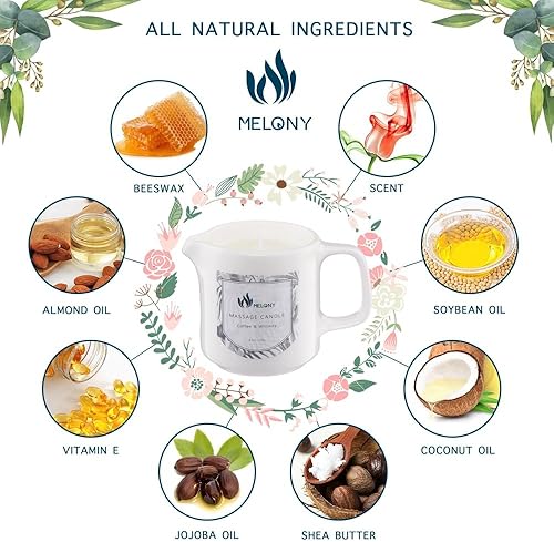 Miniatura 3 de MELONY Vela de aceite de masaje de soja  Chocolate vino  Baja temperatura  2.82 oz  80 g  Vela perfecta para tratamiento intensivo de la piel