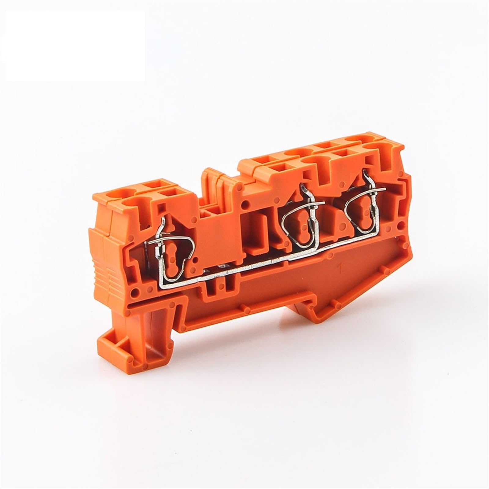 ST-4-TWIN Orange 10Pcs Din Rail Terminal Blocks Connectors Electrical Wiring Pull Type Three Conductors Terminal Blocks