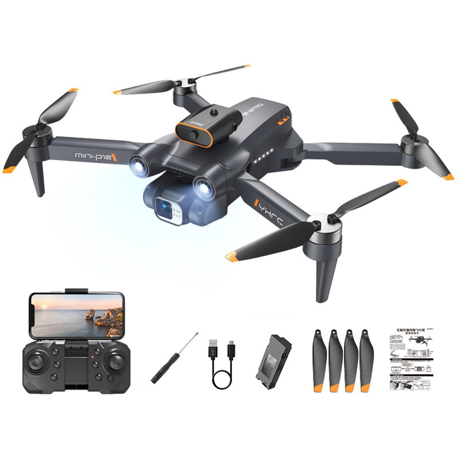 High Performance Brushless Motor Hover Drone Capturing Stability Freely Across Skies Precision Flight Quadcopter (B, 28x27x7cm)