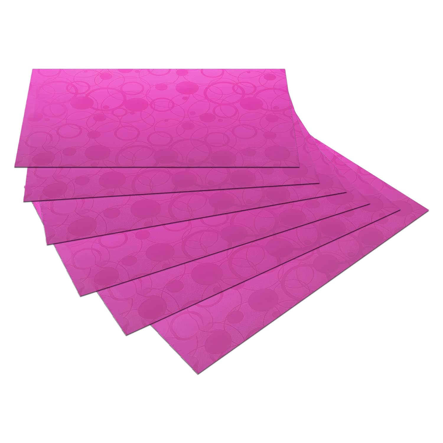 Kuber Industries Polyvinyl Chloride Circle Print Fridge Mat Set Of 6|Water Proof Refrigerator Drawer Mat|Reusable & Washable|Multipurpose Mat For Kitchen|Pack Of 6 (Pink)