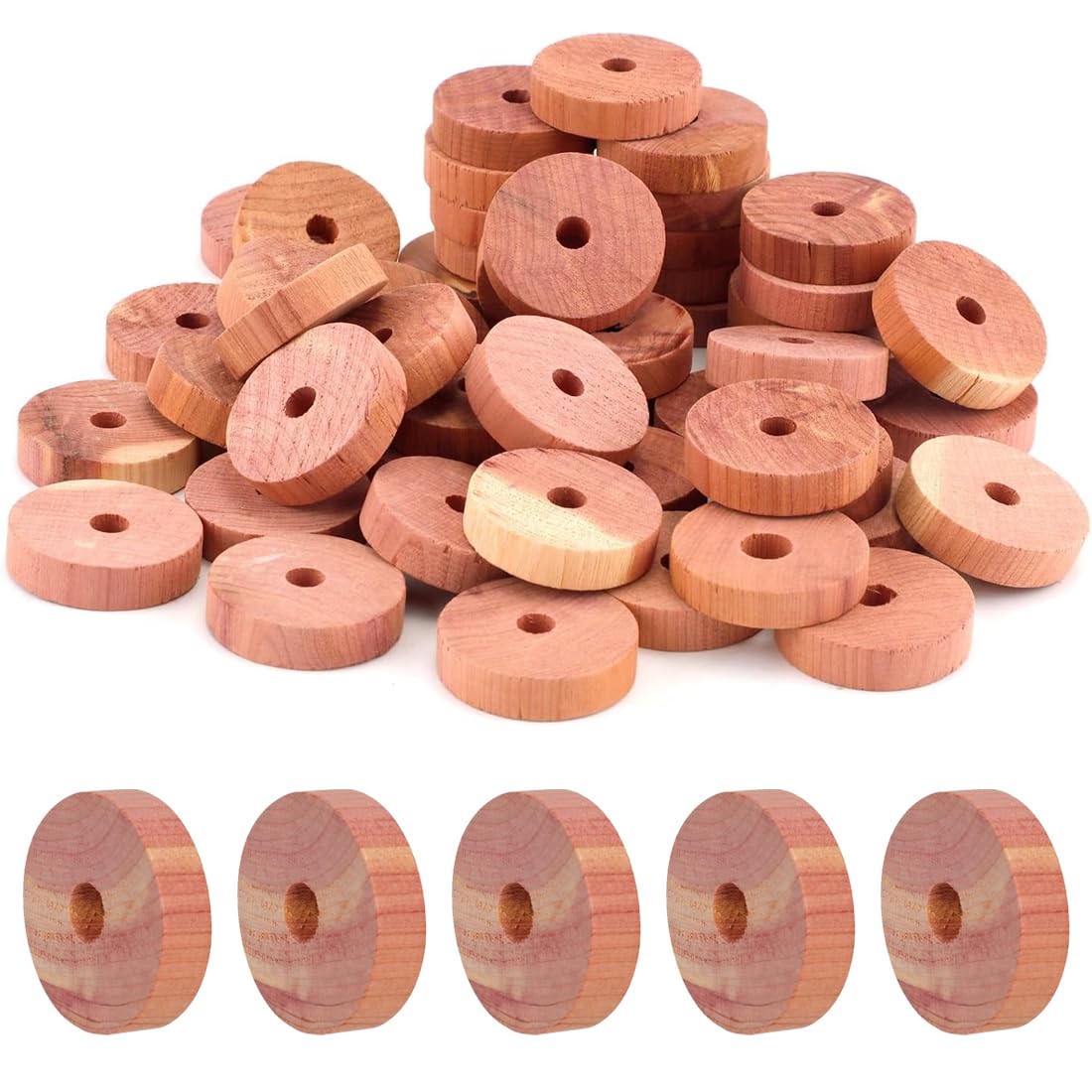 24 Piezas de Madera de Cedro, Natural Contra Polillas, Producto 100% Natural y Puro Sin Químicos, Repelente de Primera Clase para Armarios, Duradera Contra de la Ropa y para Ropa