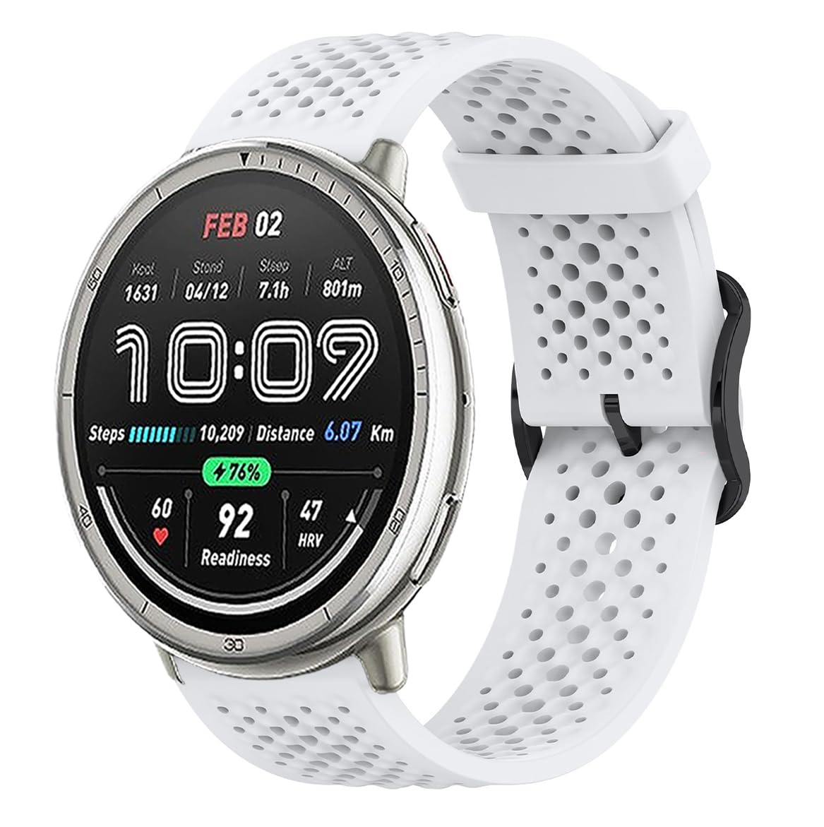 Lamshaw Correas de Respirable Silicona Compatible con Amazfit Active 2 Correas,Correa Deportivas Suave de Repuesto para Mujeres y Hombres Compatible for 20mm,22mm