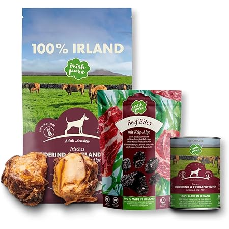 Irish Pure Trockenfutter Adult | 1.5kg | Weiderind & Freiland-Huhn mit Kelp-Alge | Hoher ...