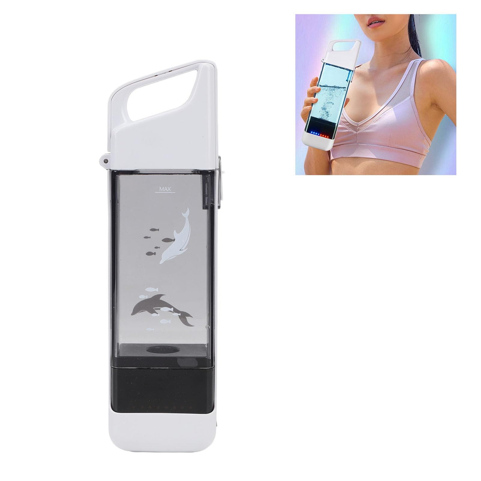 Botella de Agua Recargable Rica en Hidrógeno, Generador de 300ml, 1500 a 3000ppb, para Fitness en Casa, Viajes Oficina, Material ABS PC