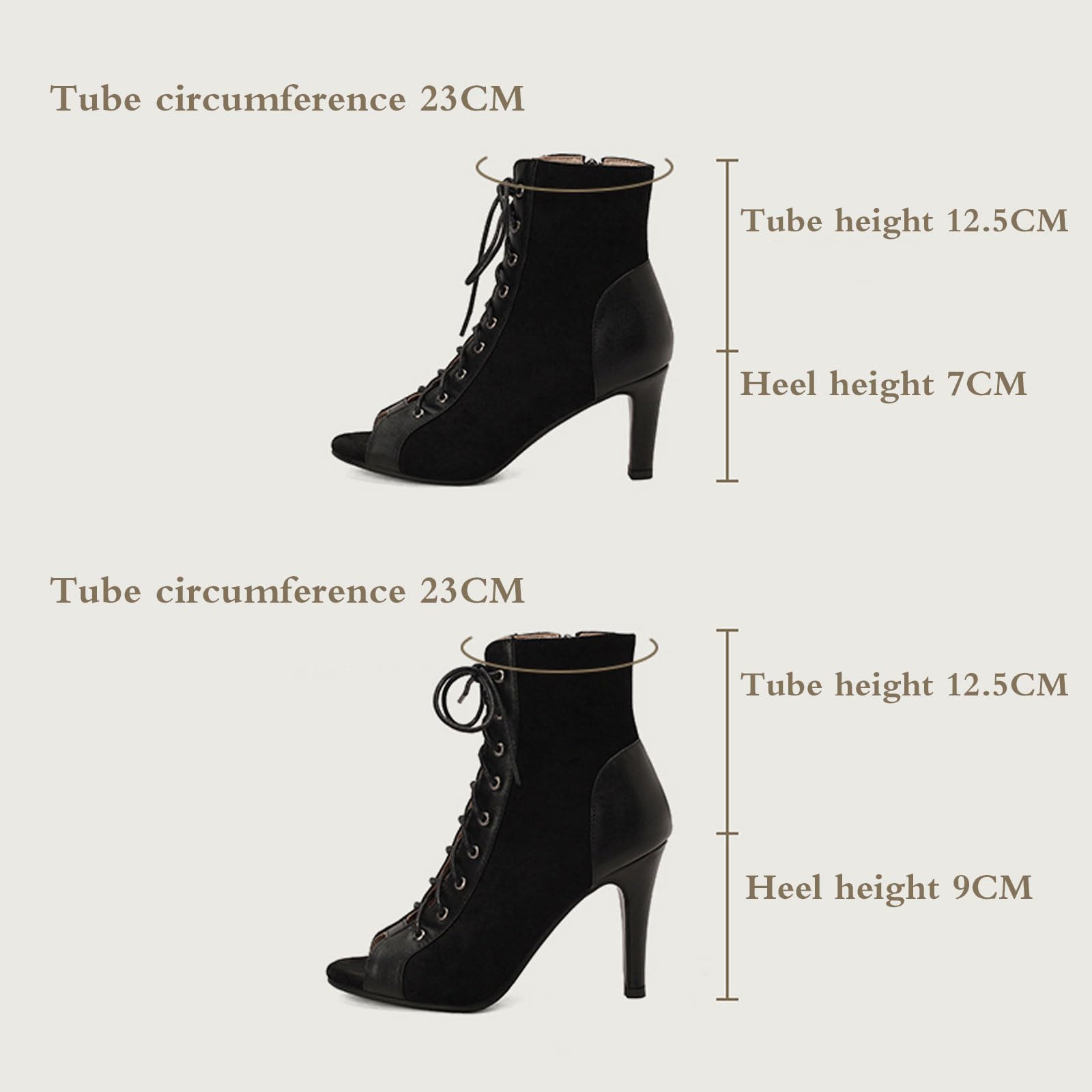 GYUBL Damen Tanz Heels – Atmungsaktive Jazz-Stiefeletten Mit Absatz, Rutschfester Sohle, Für Performance & Training
