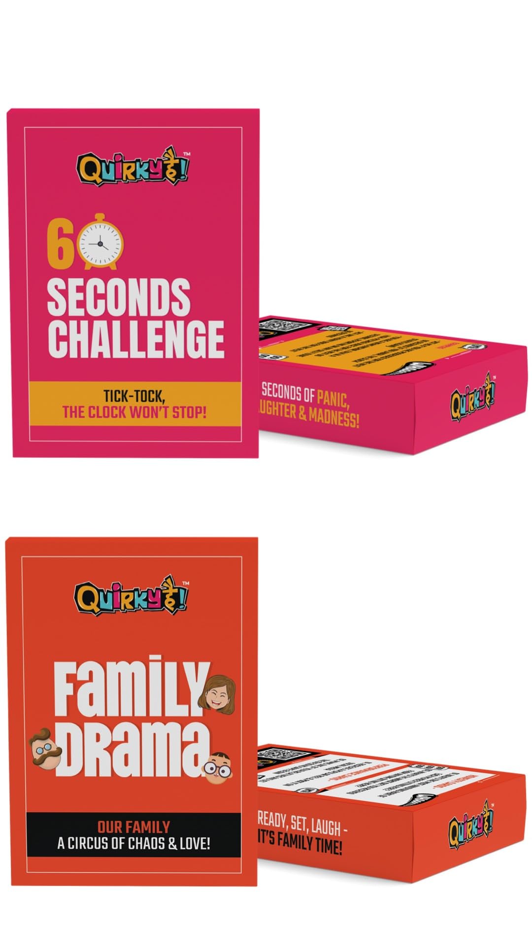 Gangaur Family Drama + 60 Seconds Challenge - Combo of 2 Party Card Games with Pack of 50 Cards Each
