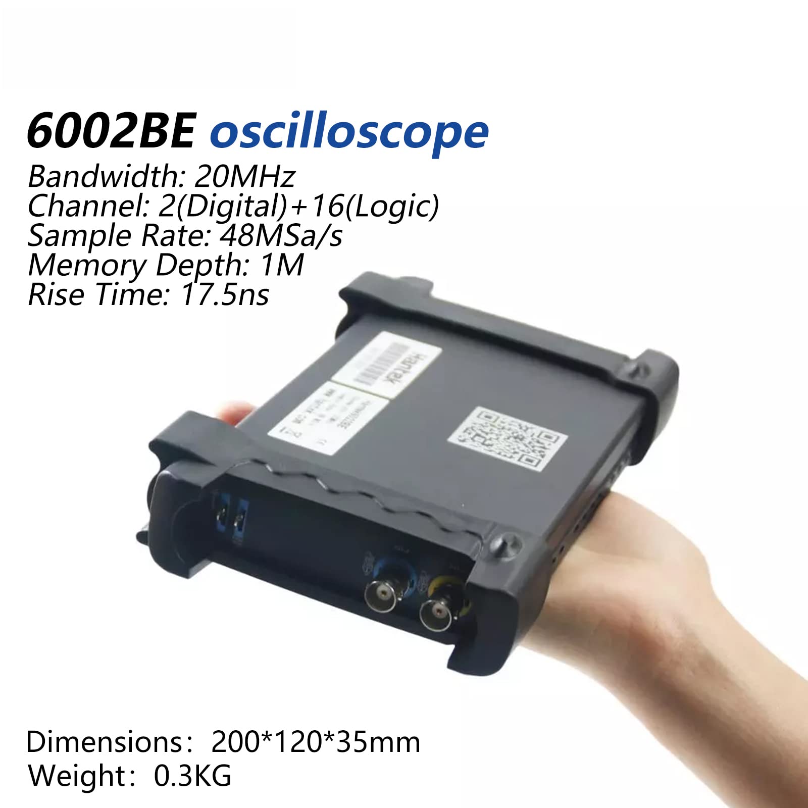 6022BE USB Digital Storage Virtuelles Oszilloskop mit 20 MHz Bandbreite, tragbares 2-Kanal-Osziloskop