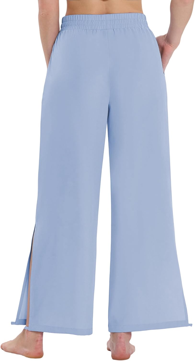 LastFor1 Women's 24''/26''/28'' Wide Leg Swim Beach Pants Waterproof UPF 50+ Lightweight Travel Pants with Pockets - Image 2