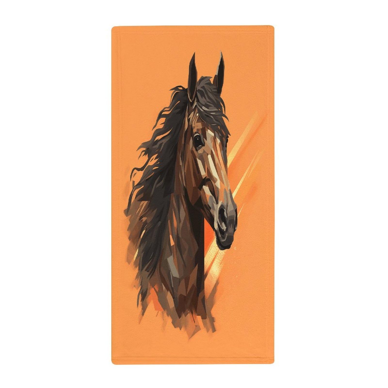 Fekiloot Style Orange Background With Horse Head Towels For Bathroom, Bath Towels 13.8 X 28.7 Inch, Hand Towel Multipurpose Use As Bath Fitness, Bathroom, Shower, Sports, Yoga Towel