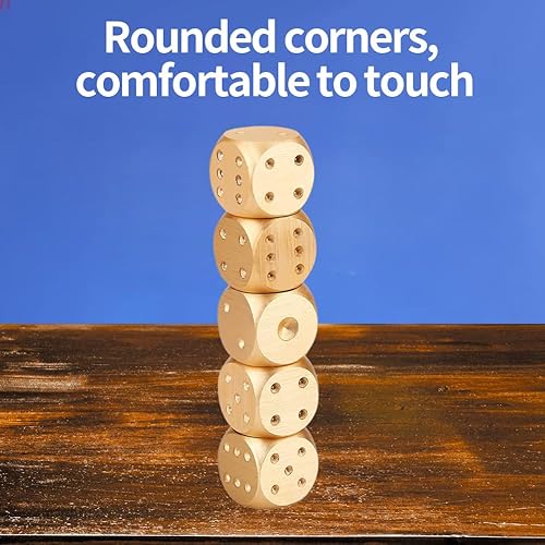 Miniatura 7 de VGEBY Juego de caja de dados con 5 piezas, juego de mesa de dados, juguete de entretenimiento, dados de juego, regalos de fiesta de Navidad (caja