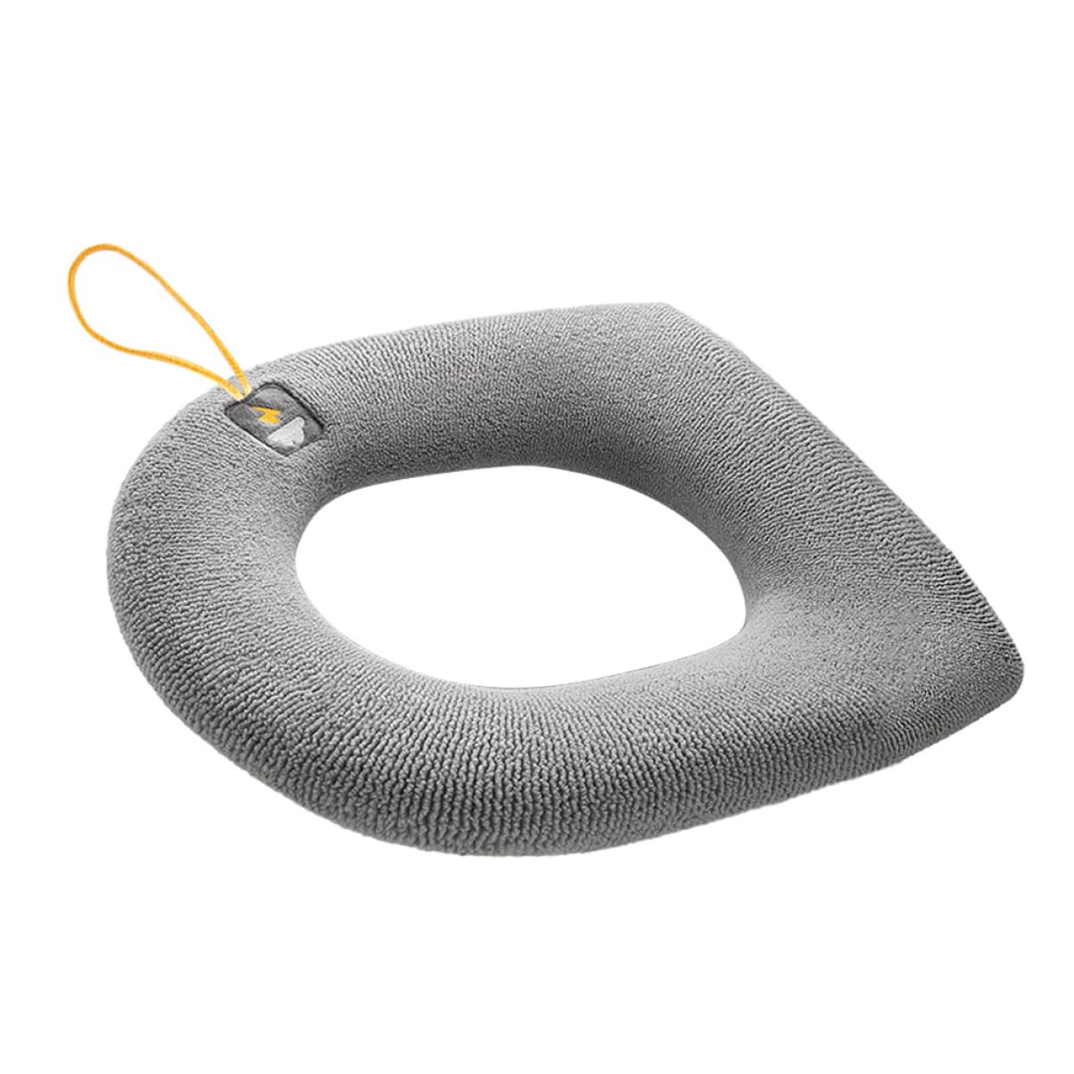 Funda de asiento de inodoro gruesa lavable acolchada con diseño de asa