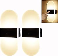 Vista 11 de Modernos apliques de pared, 2 lámparas de pared LED acrílicas para sala de estar, dormitorio, pasillo, funciona con pilas USB recargable, luz