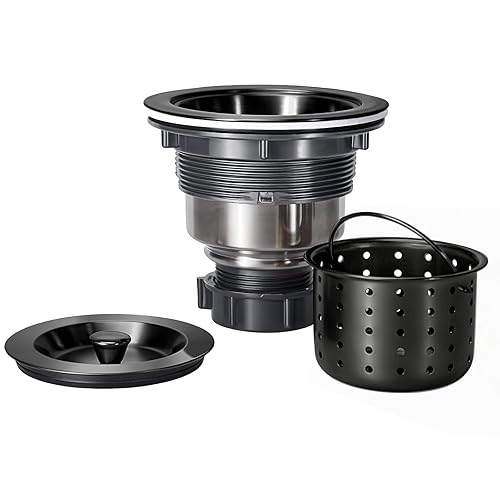 Kitchen Sink Drain 3-1/2 Inch Black Sink Drain Assembly Kit,