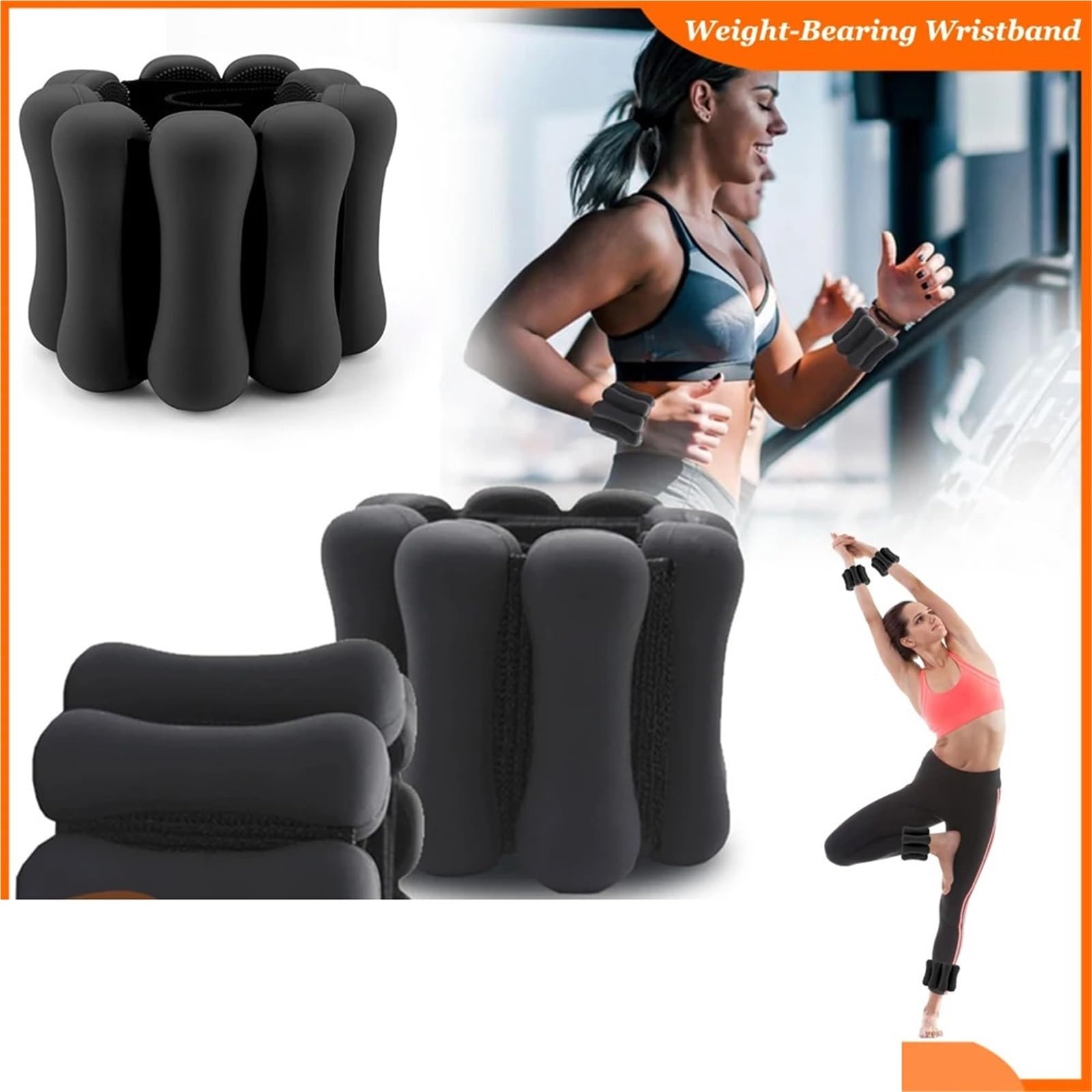 Cavigliere Pesi Braccialetto portante da 2 libbre for bodybuilding, indossabile da polso e caviglia, in silicone, for allenamento con pesi