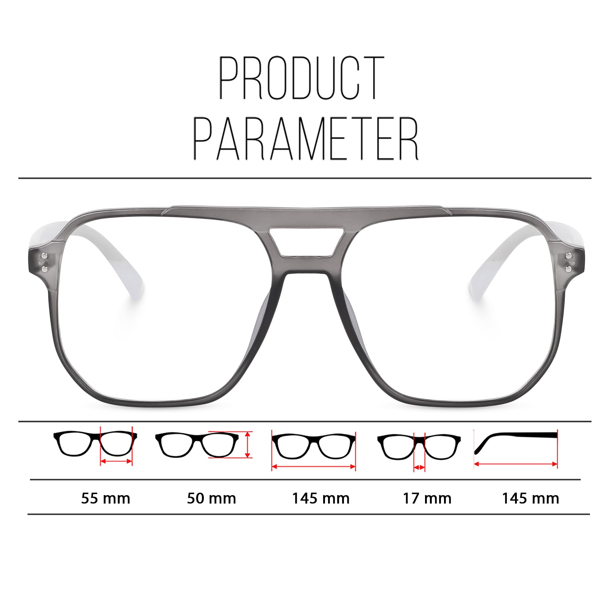 Poshh Eyewear Blue cut Light Blocking Glasses | Anti Glare Eyewear | Uv Protection Eye Glass For Men | Computer Glasses For Mobile/laptop Use (Matt Grey)