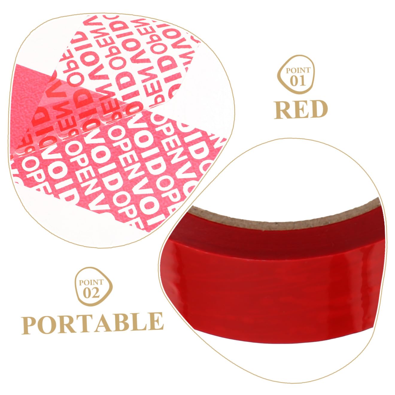 DOITOOL 5 Rollen Tamper Evident Tape Sicherheitsverpackungsklebeband in Rot und Weiß für Effektiven Diebstahlschutz und Manipulationssicherheit für Vielfältige Verpackungsbedürfnisse