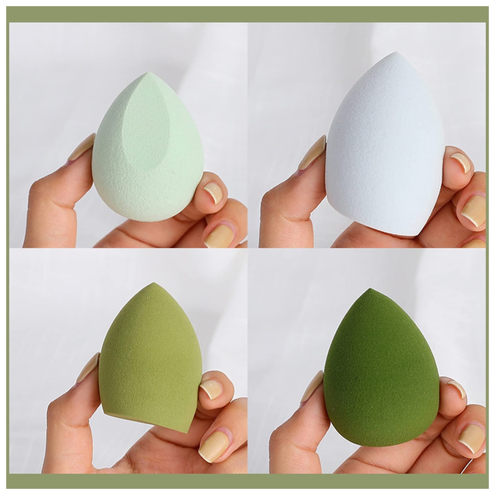 Esponja De Maquillaje 1/3 / 4pcs Maquillaje Sponge Spofe Set Beauty Egg Fac Foundation Powder Cream Sponges High Adhesion Cosmet Puff Makeup Herramientas Kit Esponjas De Maquillaje Profesional (Size