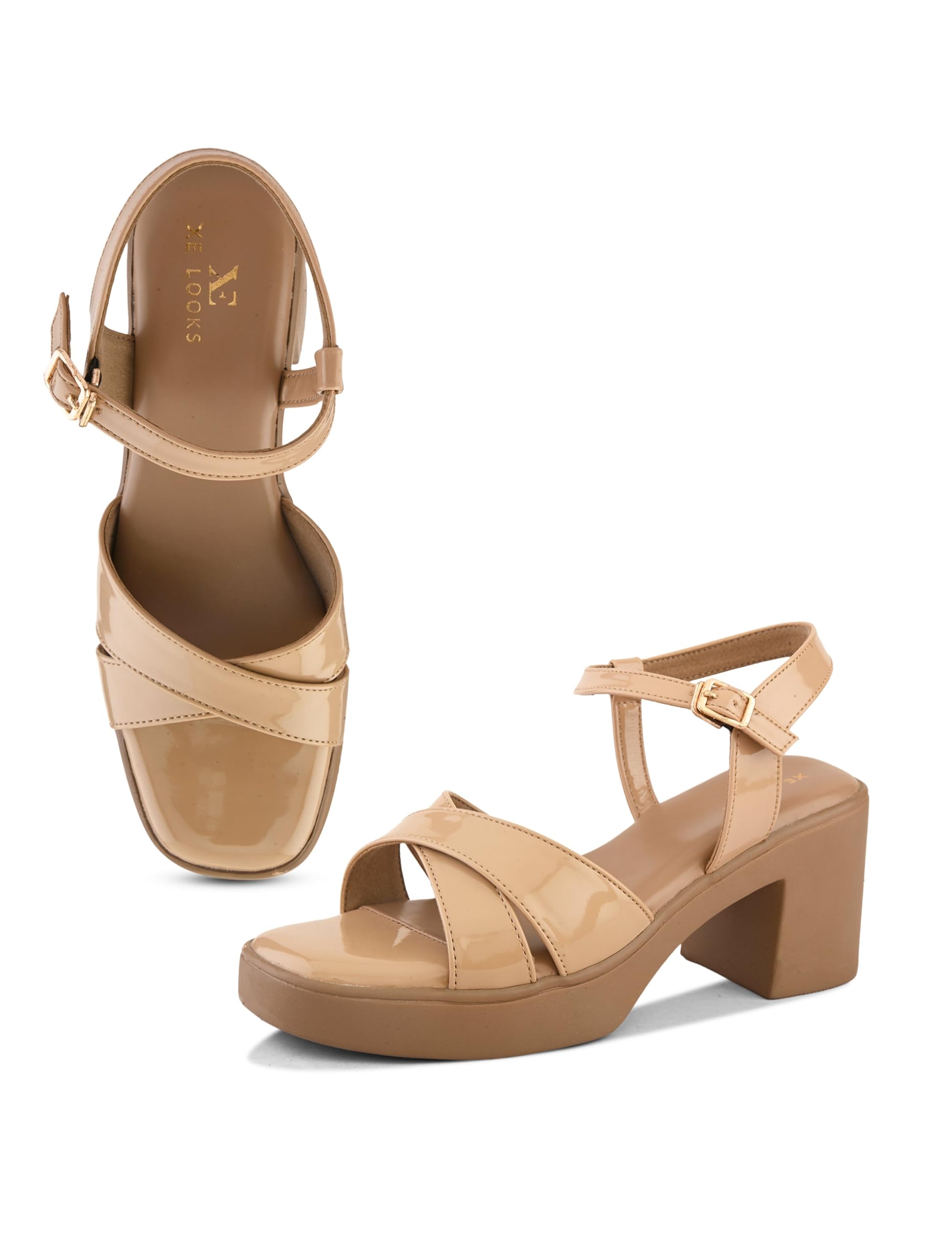 Elegant Block Heel Sandals | Front Strap with Intricate Embellishments | Padded Insole for Comfort | Trendy and Lightweight |For Girls-image-39