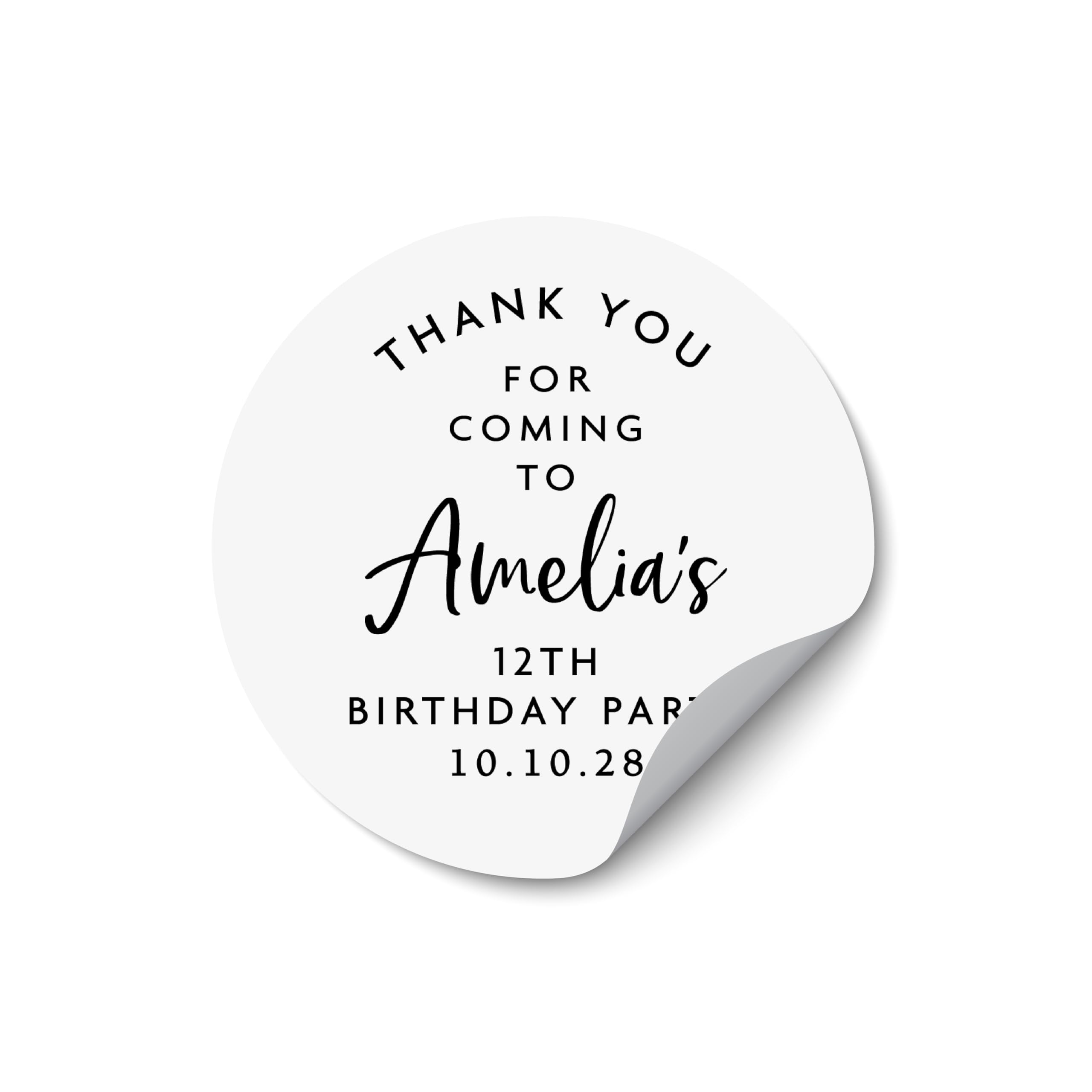 Personalized First Birthday Girl Stickers, First Birthday Party Stickers, One Year Birthday Stickers, Custom Birthday Thank You Labels - BD56