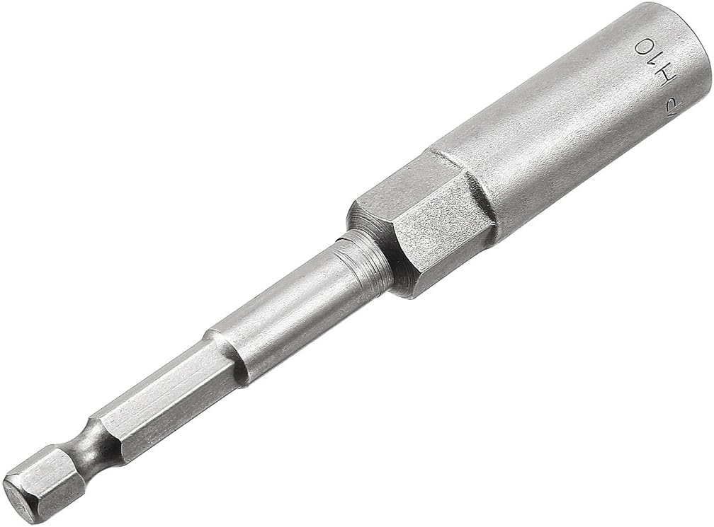 uxcell 1/4" Quick-Change Hex Shank 10mm Deep Socket Nut Setter Driver Drill Bit, 100mm Length, Metric No-magnetic