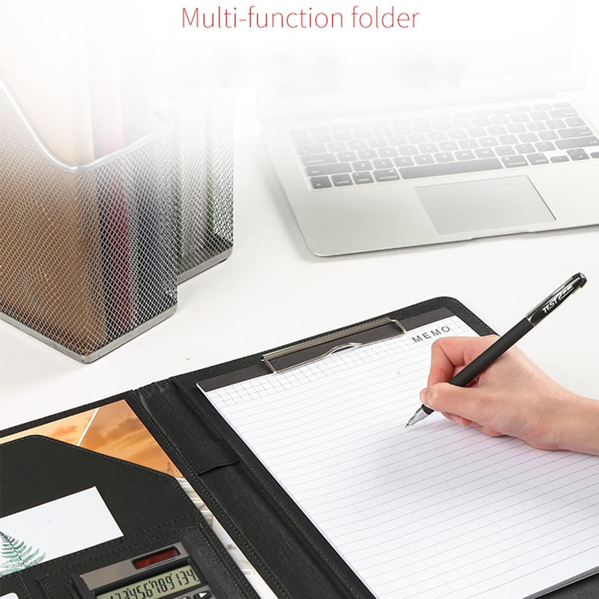 Schreibmappe A4, Portfolios Portfolio PU-Leder Padfolio Binder Business Planner Dateiordner Lebenslauf-Dokumenten-Organizer im Briefformat für Frauen Männer