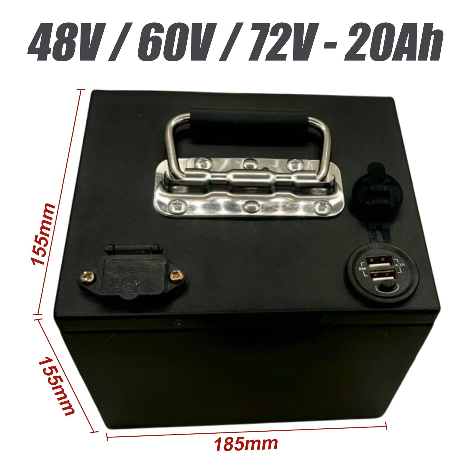 Batteria litio 48v/60v/72v 10Ah 15Ah 20Ah con caricabatterie 48V,20Ah